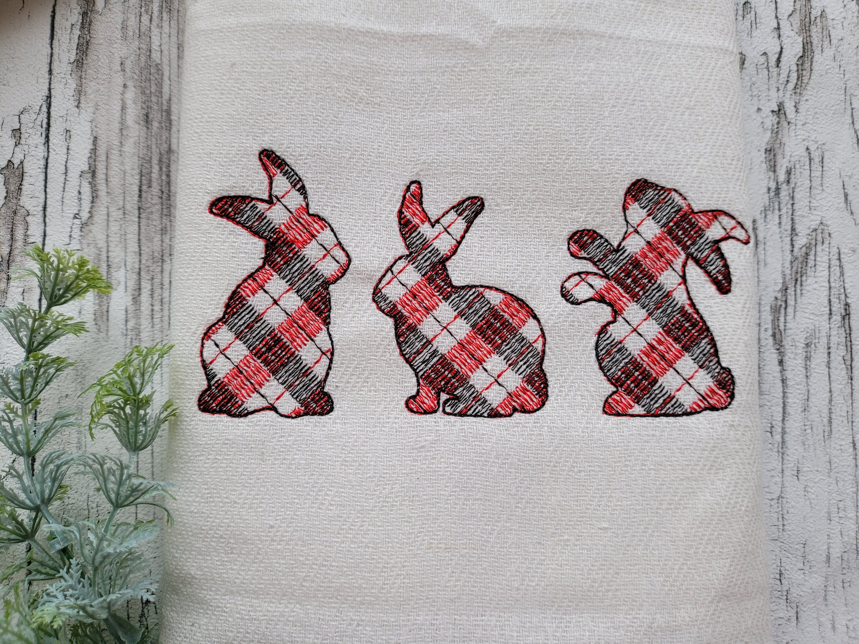 Gingham tartan plaid buffalo stitch easter bunny easter bunnies in a Gingham tartan plaid buffalo stitch easter bunny easter bunnies in a