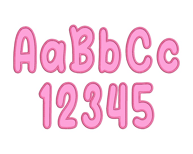 Big Baby Applique Font machine embroidery designs kids outfit monogram alphabet letters and numbers big sizes 2.5 up to 6 inches BX included