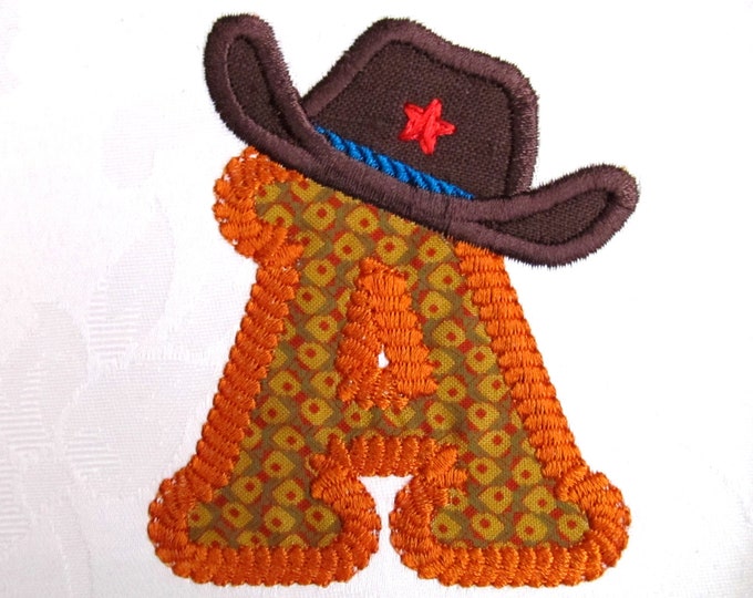 Rodeo cowboy Rope outline Font and Hat separately add-on Applique machine embroidery designs Letters A-Z and numbers 0-9 in sizes 2, 4, 5 in