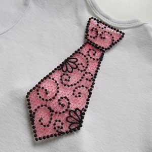 Lace little nerd or Geek boy bow tie and tie FSL, Free standing embroidery designs 4x4 and 5x7 water soluble stabilizer EMBROIDERY image 2
