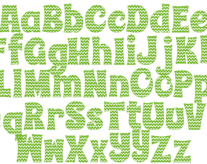 Chevron RIC RAC Font light sketch outline machine embroidery designs font alphabet letters 2, 3, 4, 4.5in BX vp3 xxx pes and other formats