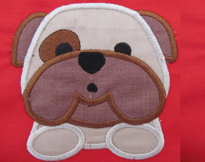 Peeking bulldog head face applique embroidery designs, bulldog applique, bulldog head, bulldog face, bulldog doggy 3x3, 4x4, 5x5