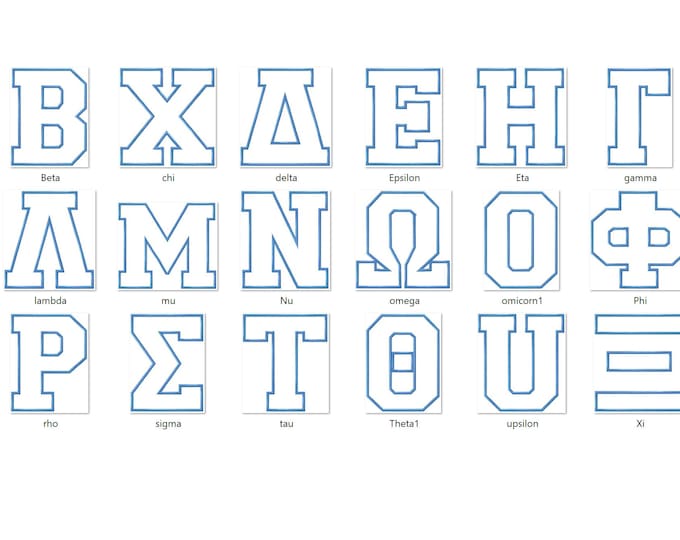 Sport block athletic varsity Greek font alphabet ABC letters Greek font sororities applique Font machine embroidery applique design incl BX