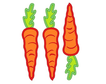 Carrots 3 and carrot -  machine embroidery applique designs - 4x4, 5x7   INSTANT DOWNLOAD