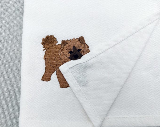 Lovely playing little Eurasier Puppy Dog Mama kitchen dish towel pet animal kids machine embroidery designs ITH simply in the hoop Keeshond