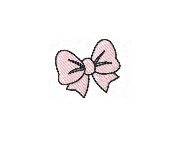 Mini micro wee Bow bows fill stitch machine embroidery designs in small sizes less than one inch, kids baby girl girly pretty little bow