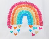 Falling hearts Fringed Rainbow, fluffy Rainbow fringe ITH in the hoop awesome rainbow kids machine embroidery designs for hoop 4x4 5x7 6x10
