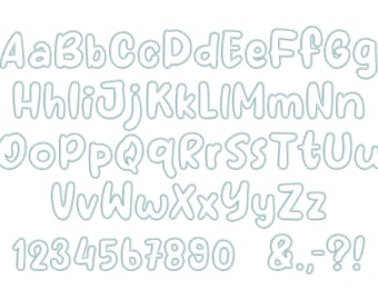 Baby Applique Font machine embroidery applique designs monogram alphabet letters and numbers sizes 1.4, 1.7, 2, 2.5, 3 inches BX included