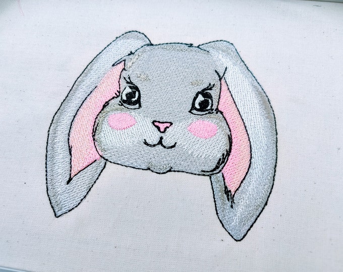 Bunny head Easter bunny face machine embroidery designs Easter bunny face embroidery fill