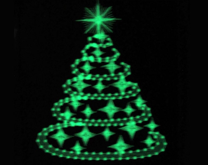 Sparkling and glowing Christmas tree, swirl and curl glow in the dark special machine embroidery design for hoop 4x4, 5x7 INSTANT DOWNLOAD