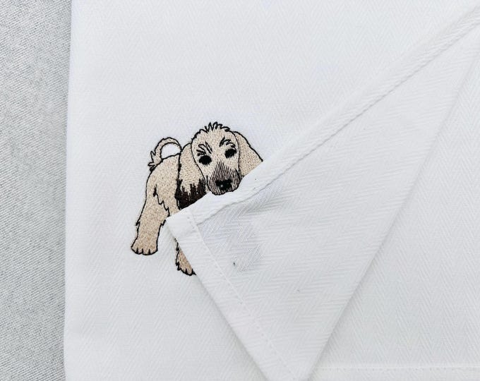 Lovely playing Afghan Hound Puppy Dog Mama kitchen dish towel pet animal machine embroidery designs ITH project simply in the hoop project