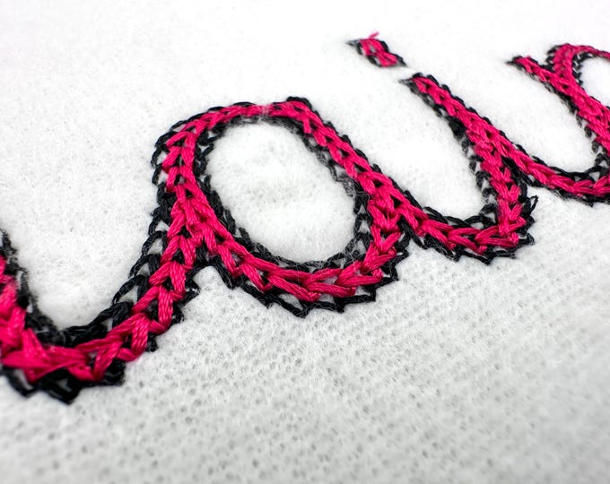 2 Color Twin Chain FONT light chain stitch handwritten script Alphabet Monogram machine embroidery designs sizes 1.8 up to 3.4 inch and BX