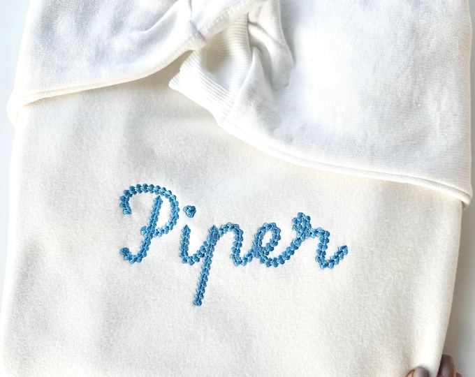 Extra Bold Chain stitch FONT Baby Gown handwritten script alphabet machine embroidery designs monogram knit effect sizes 1.7 up to 3.7 inch