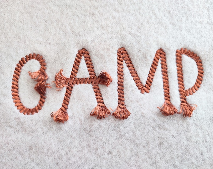 Rope stitch FONT with fringed ends tassel alphabet letters numbers machine embroidery designs cowboy cowgirl kids Rodeo lasso monogram BX