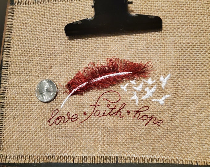 Love Faith Hope Fringed Feather machine embroidery designs bold Saying tattoo fringe in the hoop ITH for hoop 4x4  5x7 Fuzzy Fluffy Feather