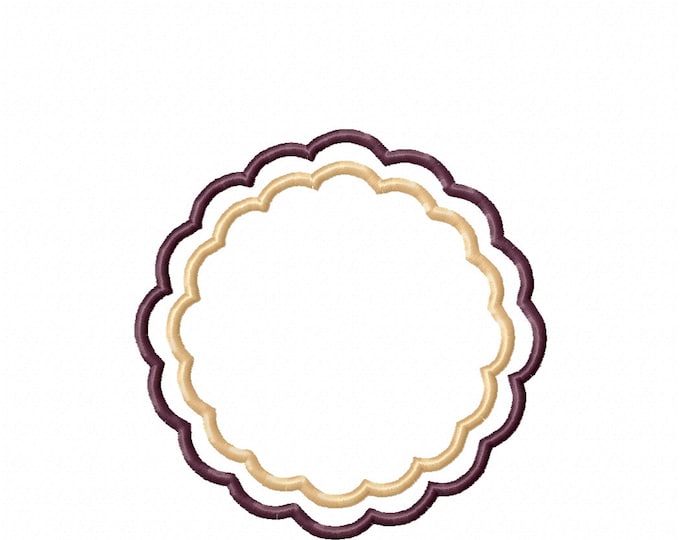 Scalloped Napkin Coaster Doily round shape in assorted sizes ITH in the hoop easily machine embroidery designs festoon edge