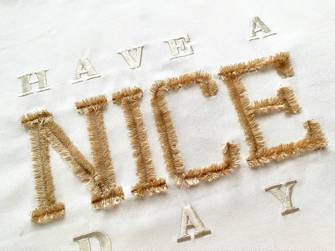 Fringed Fluff Faux Chenille Varsity Font Athletic Sport Block Alphabet ...