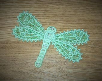 Dragonfly 3D Dimensional, colorful for kids clothing FSL, Free standing lace machine embroidery design in the hoop ITH embroidery 4x4, 5x7