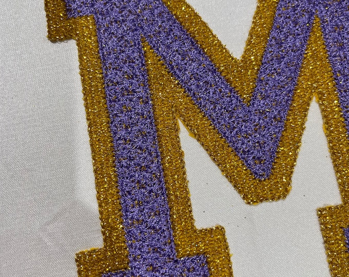 Faux chenille Glitter HTV  Font Athletic Sport Varsity glitter vinyl alphabet letters machine embroidery designs sizes 2.5 thru 4.5 in  BX