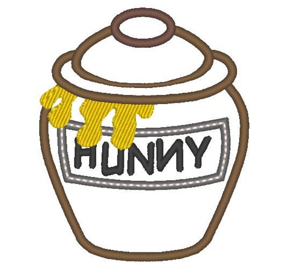 Honey Pot Winnie the Pooh Machine Embroidery Applique and Fill Stitch  Designs INSTANT DOWNLOAD 