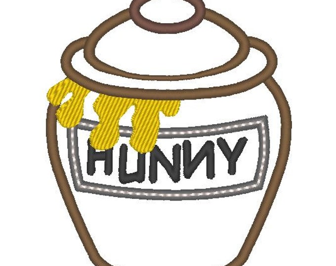 Honey pot winnie the pooh - machine embroidery applique and fill stitch designs -  INSTANT DOWNLOAD