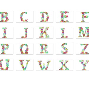UPDATED! Floral whole entire alphabet garden flag monogram liberty fashioned flowers flower Font machine embroidery design 3.5 trough 7″, BX