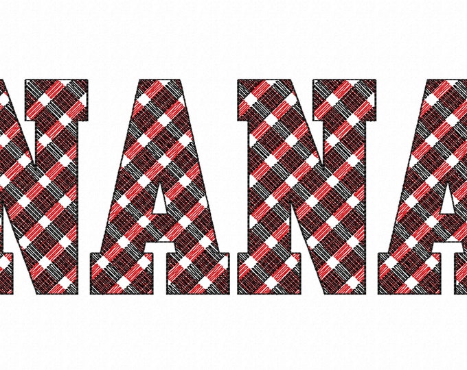 Gingham Block athletic Varsity Font letters numbers machine embroidery designs  in sizes 2, 3, 4, 5, 6, 7in Buffalo Plaid Tartan checkered