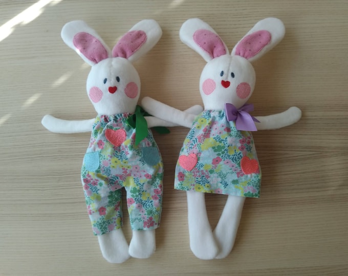 Pretty bunnies ITH embroidery In The Hoop Machine Embroidery designs clothing dress and trousers simply ITH Easter bunny toy kids children