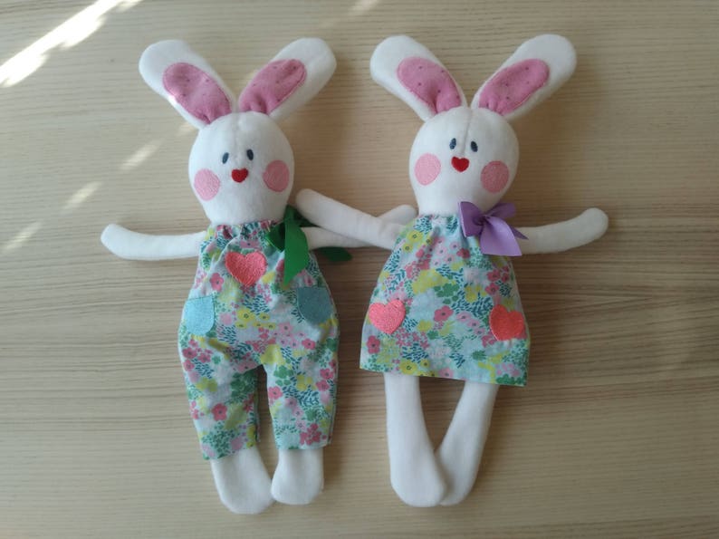 Pretty bunnies ITH embroidery In The Hoop Machine Embroidery designs clothing dress and trousers simply ITH Easter bunny toy kids children by Artapli embroidery format PES HUS JEF EXP DST VIP Vp3 XXX instant download