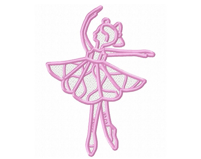 Nutcracker Ballerina Christmas Tree Ornament hanger FSL freestanding lace pretty cute dancing Ballerina machine embroidery designs