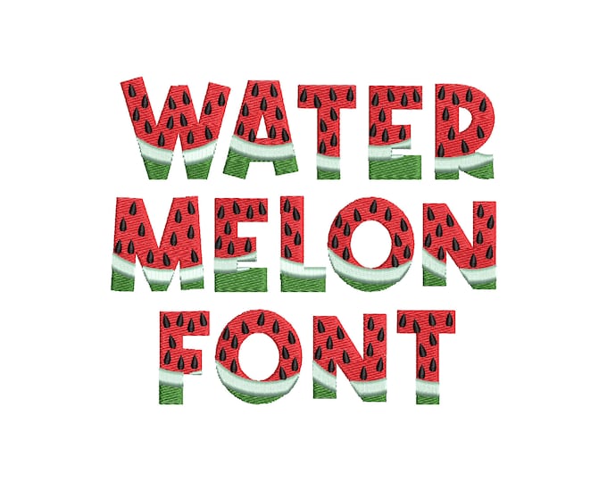 Patterned Watermelon Font Tutti Frutti summer Watermelon alphabet letters monogram machine embroidery designs Fresh Funny Sunny Fruit Berry