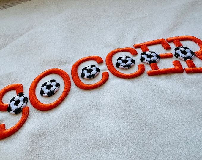 Puffy Soccer Font puffy foam embroidery fonts Sport alphabet letters machine embroidery designs boys monogram 1.9 up to 2.8 inch, BX 3D puff