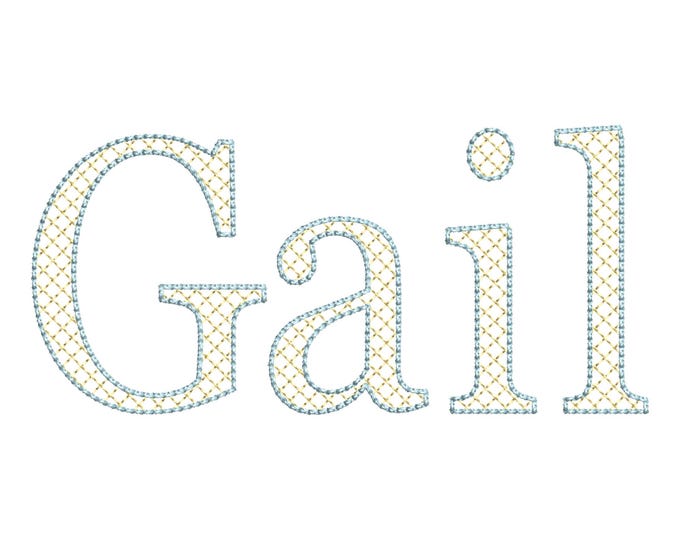 Elegant Diamond FONT Gail quilt and bean stitch outline varsity block Alphabet Monogram machine embroidery designs sizes 1.6 up to 3.4 inch
