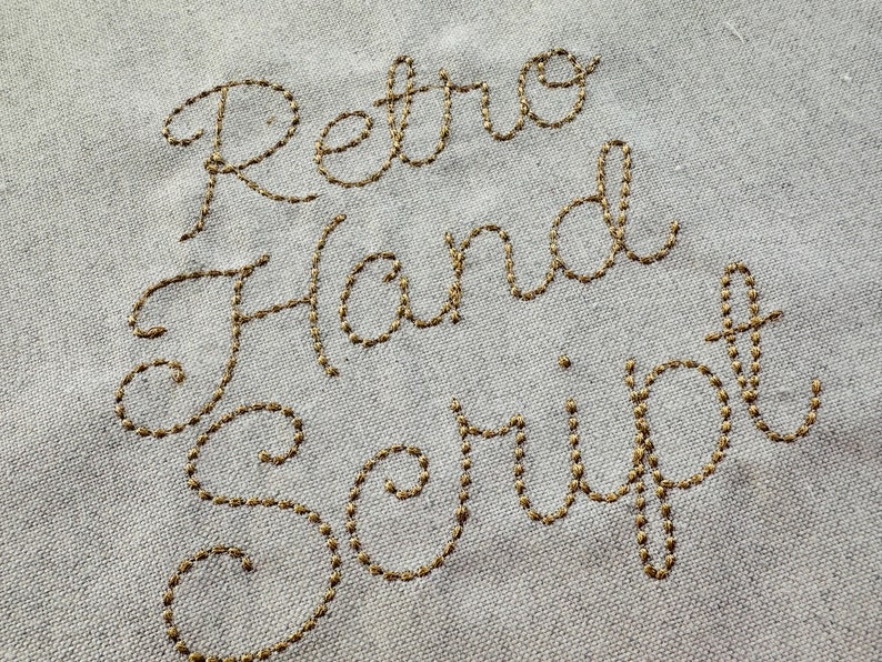 Signature Script Stitching Classic Script Hand Stitch Effect FONT Machine Embroidery Designs Small ...