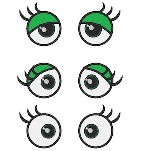 Your Toy eyes - frog eyes applique -machine embroidery applique designs - 3 types 2, 3 and 4 inches INSTANT DOWNLOAD