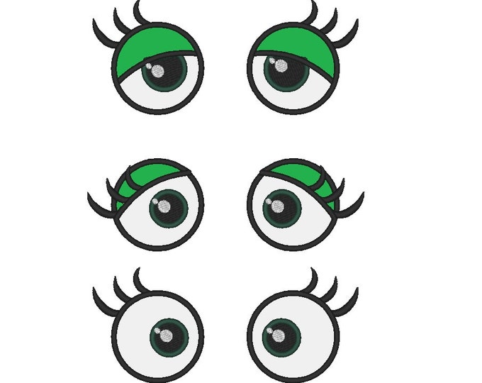 Your Toy eyes - frog eyes applique -machine embroidery applique designs - 3 types 2, 3 and 4 inches INSTANT DOWNLOAD