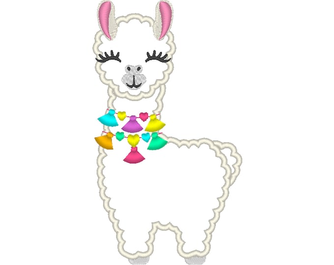 Lama with fringe fluffy tassels, Fringe tassel applique llama, Lama boho, tassel, llama, ITH In the hoop machine embroidery design