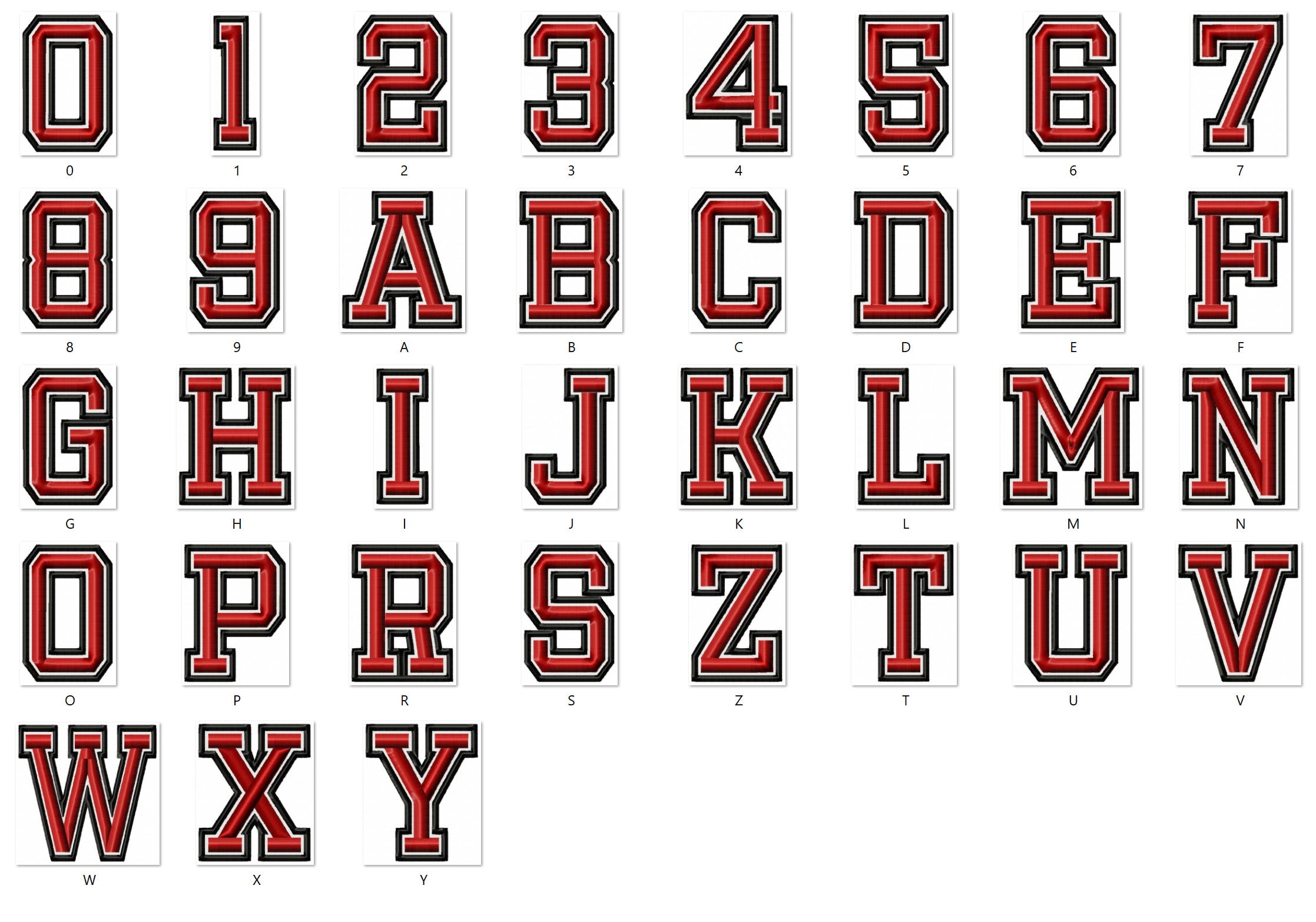 Varsity Font Letter and Number Stencil Sets Number / 1 / 10 mil medium-duty