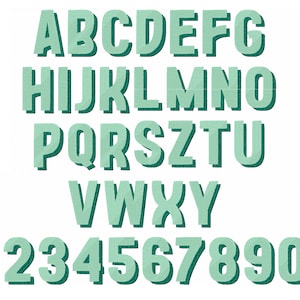 Shadow font embroidery design shadow monogram colorful embroidery font Varsity Shadow Font fill stitch machine embroidery designs sport
