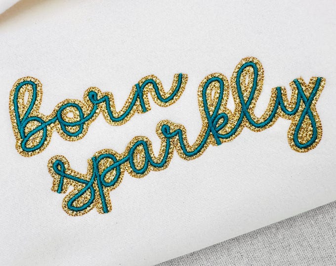 HTV vinyl satin stitch FONT glitter layer applique machine embroidery designs handwritten script Alphabet Monogram sizes 1.4 up to 4 inch