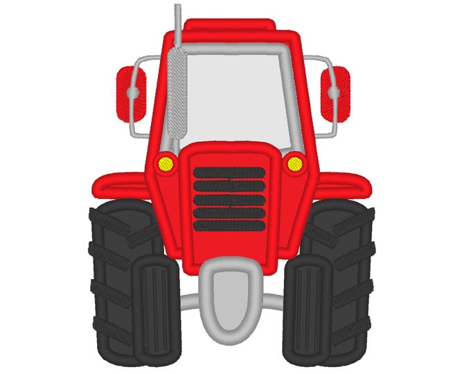 Tractor front, tractor applique, tractor embroidery applique designs 4x4, 5x7 and 6x10