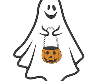 Halloween Happy groovy ghost Little boo - machine embroidery applique designs INSTANT DOWNLOAD for hoops 4x4, 5x7, 6x10
