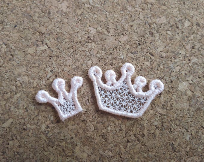 Little Princess MINI crowns 2 types - FSL, Free standing lace, micro crown free standing lace - machine embroidery designs 4x4