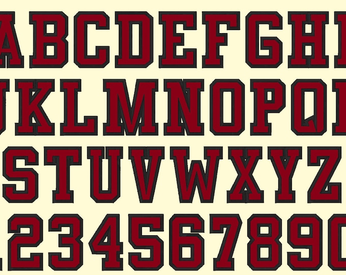 Split Varsity Collegiate Athletic Sport High School Team Players machine embroidery designs Applique Font alphabet vertical split for hoodie