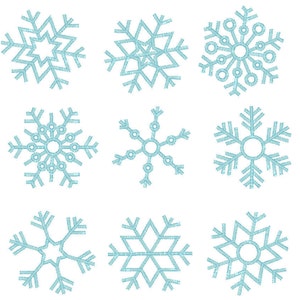 Single 9 Snowflakes, 9 types SET of 9 snowflakes machine embroidery designs multiple sizes for hoop 4x4 Christmas snowflake, BX included image 3