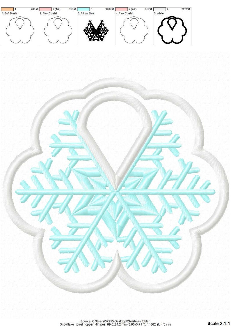 Christmas snowflake frozen bath towel topper hanging hole In The Hoop machine embroidery designs, ITH project towel hanger kids gift idea image 3