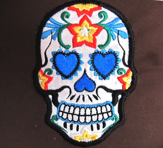 5 Colors Skull Flower Patches Embroidery Applique Iron On - Temu