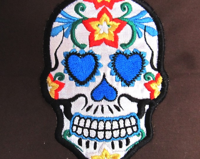 Day of the Dead Embroidered multicolored Skull, Calavera, Sugar Skull - machine embroidery design applique designs INSTANT DOWNLOAD 4x4, 5x7