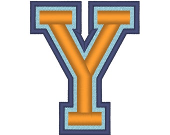 Varsity Collegiate, Collegiate block type Font machine embroidery designs many sizes, sport letters and numbers, 3 colors fill stitch, BX