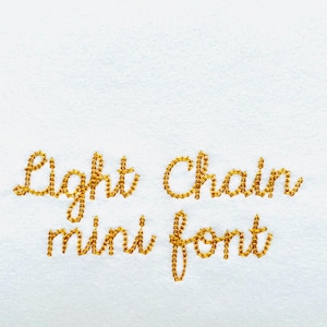 Quick light stitch Chain FONT machine embroidery designs handwritten script Font alphabet letters Monogram assorted sizes 1 up to 3.2 in, BX